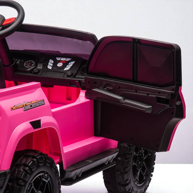 24V Kids Ride-On Electric Pickup, Two-Seater, 4WD, 800W Motors, Remote Control, Bluetooth, USB, Safety Belt for Kids 3+