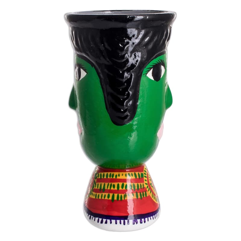 Novica Handmade St. Martin Ceramic Flower Pot