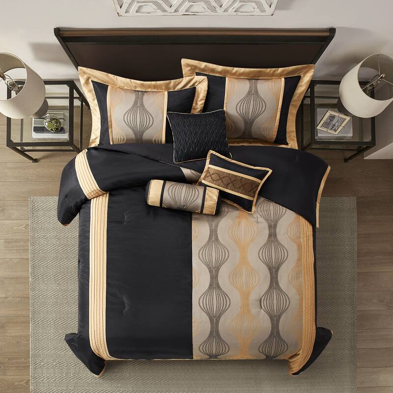 Grand Avenue Daniella 7-Piece Modern Geometric Comforter Set