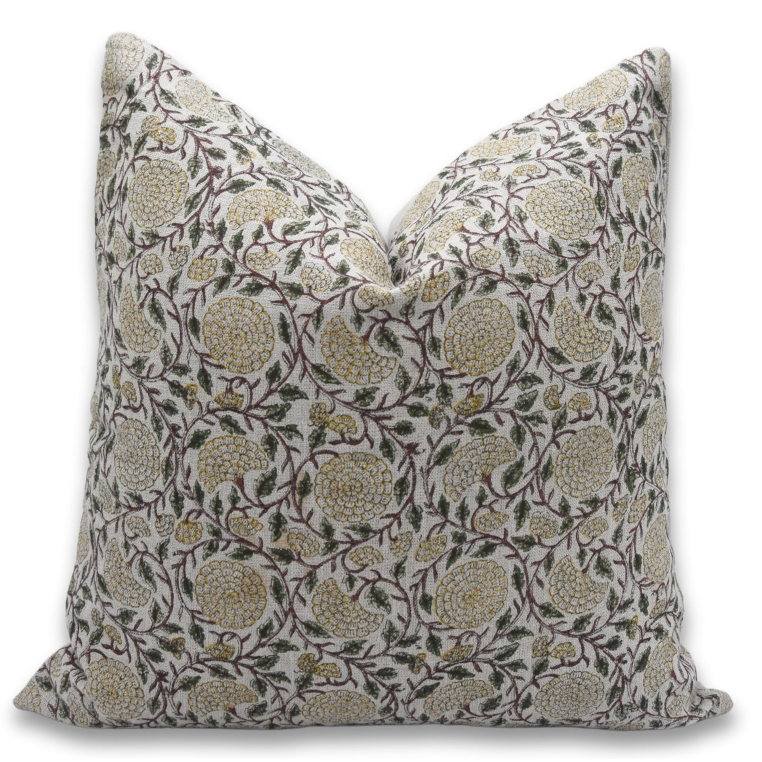 Fabdivine Thick Linen Handmade Block Print Gift Pillow Cover Farmhouse, Karwachauth