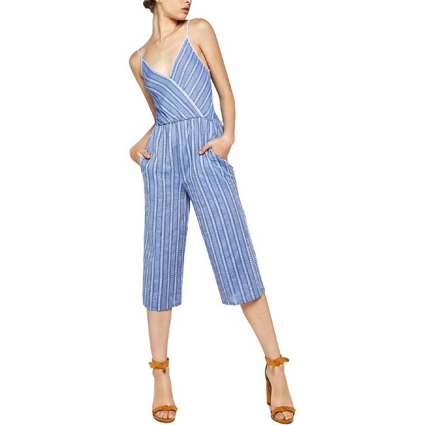 bcbg striped jumpsuit