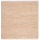 preview thumbnail 3 of 6, SAFAVIEH Handmade Natural Fiber Barbera Farmhouse Tassel Jute Rug 6' Square - Natural/Ivory - Square
