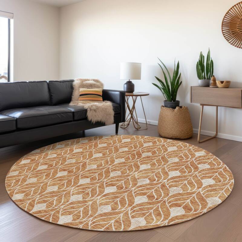 Premium Washable Super Soft Geo Teardrop Mayfield Rug - Copper - 8' x 8'