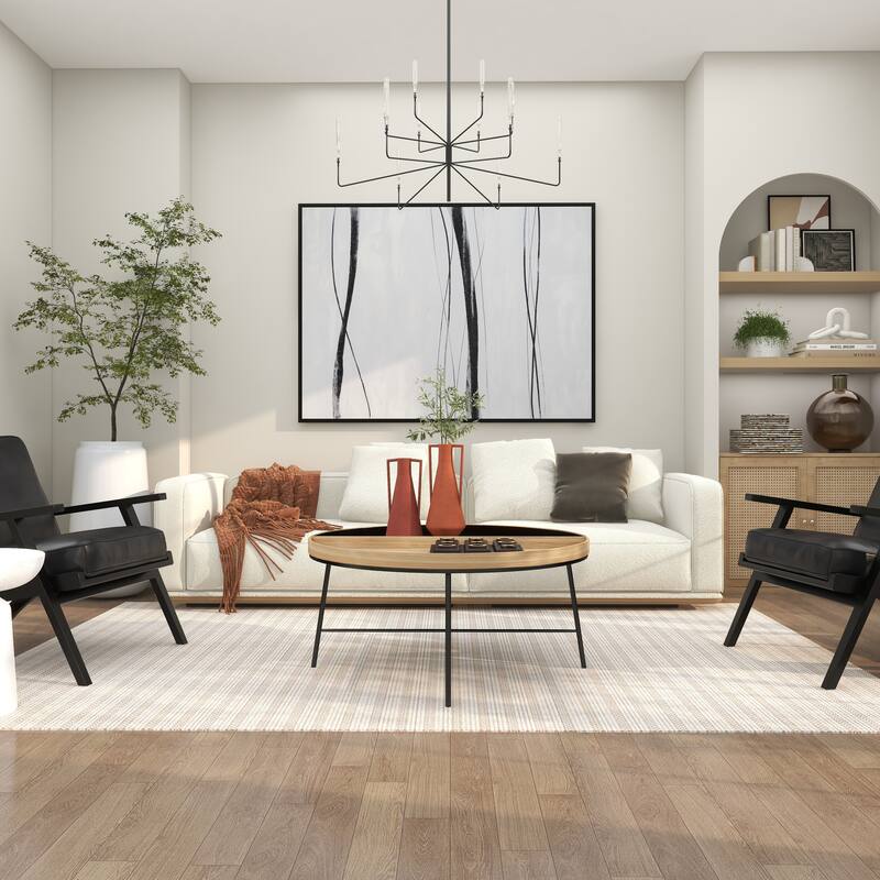 Orange Metal Decorative Vase with Handles (Set of 2)