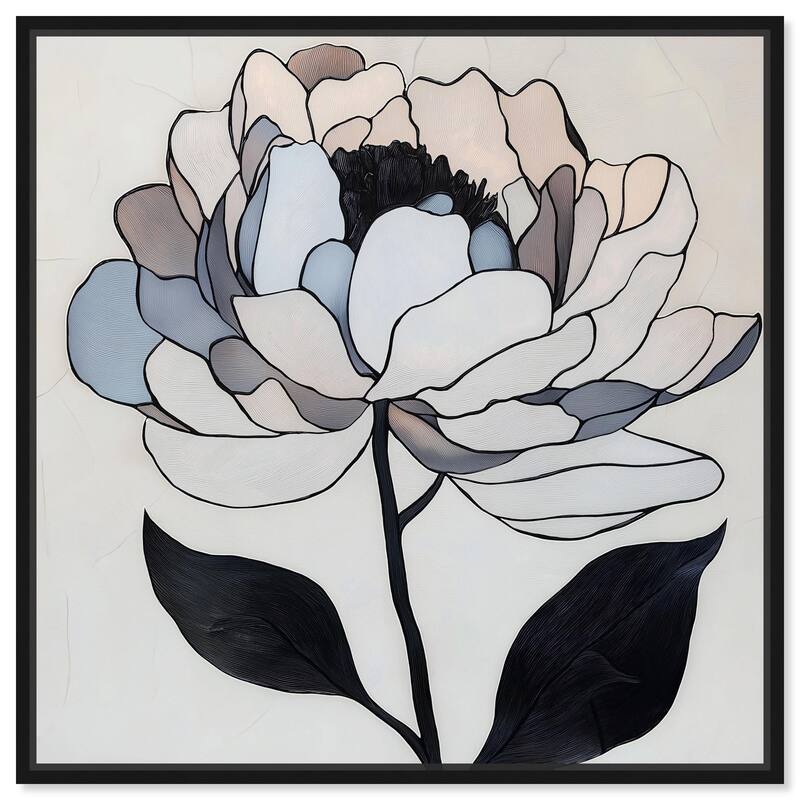Gray Scale Flower II Canvas by Art Remedy - Black - 24" x 24"