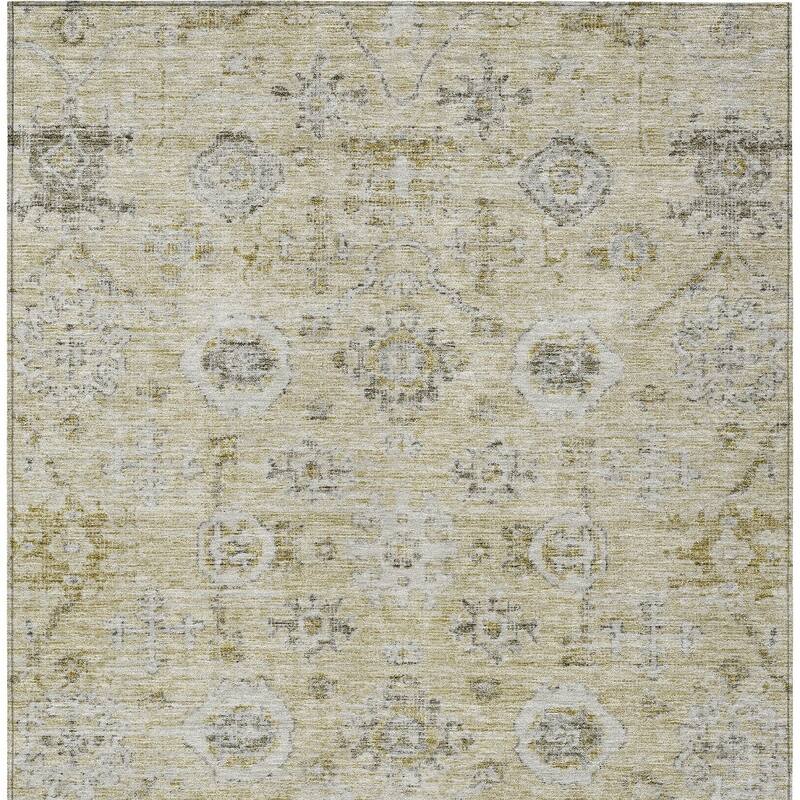 HomeRoots Damask Traditional Rectangle Outdoor Rug