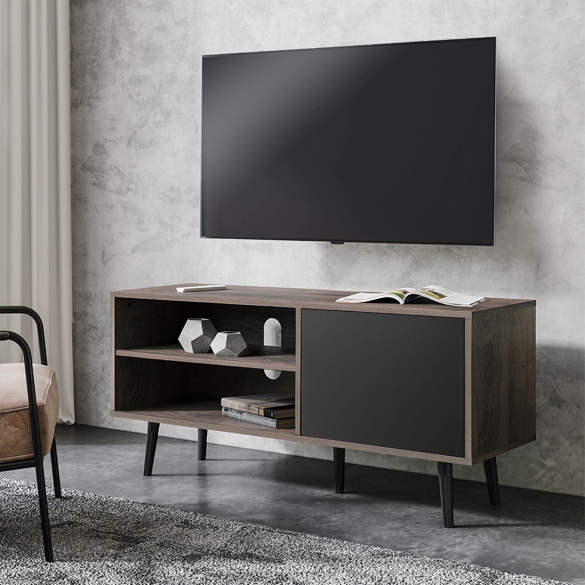 Wampat Mid Century Modern Tv Stand Wood Tv Console W Shelves Doors 42 Inches On Sale Overstock 32311748 The best of modern, priced for real life. wampat mid century modern tv stand wood tv console w shelves doors 42 inches