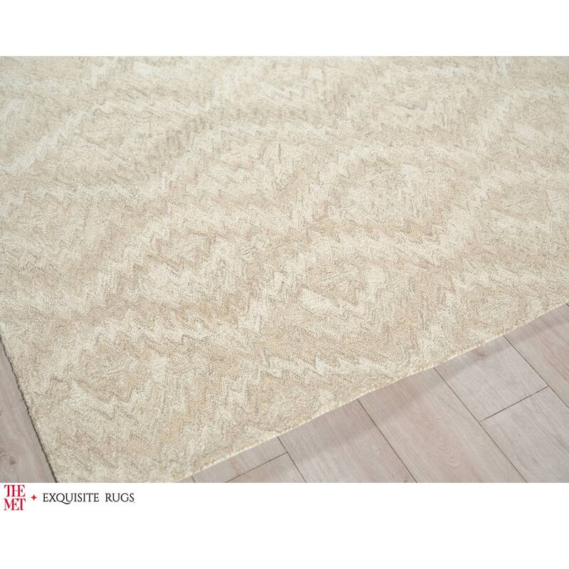 The Met X Exquisite Rugs Bargello Beige Area Rug