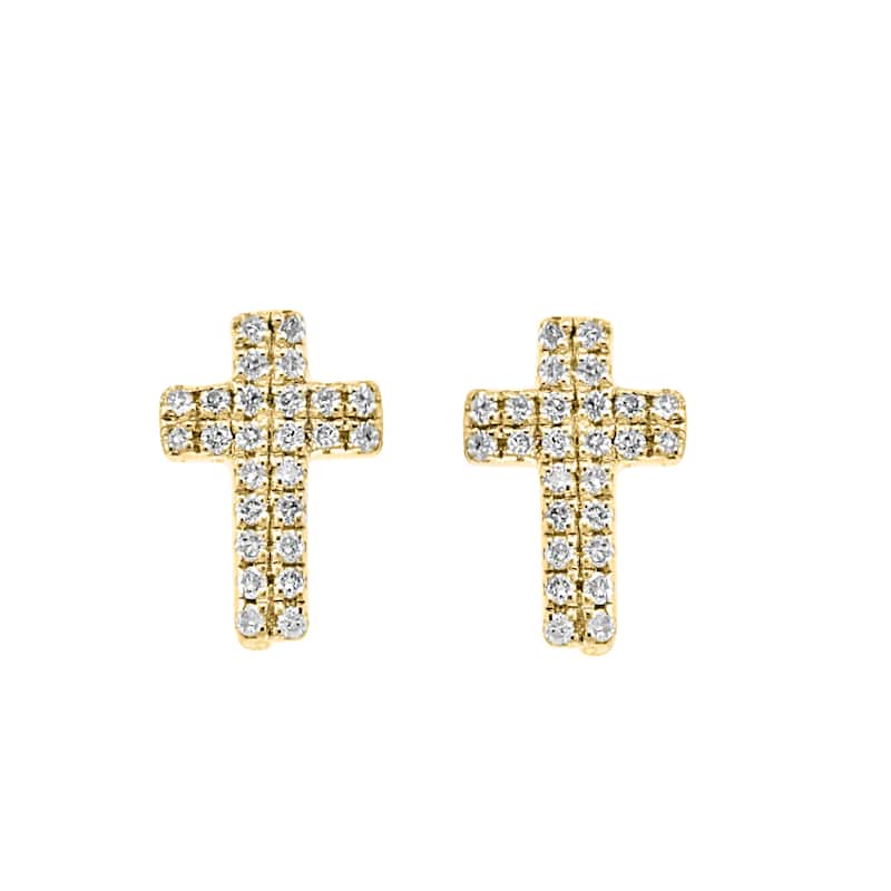 EFFY Gold-Plated 925 Sterling Silver Diamond Earrings