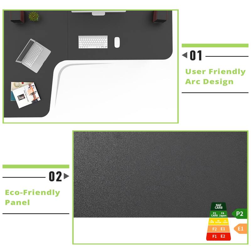 60" Large Home Office Corner Desk L-Shaped Computer Desk with Mouse Pad