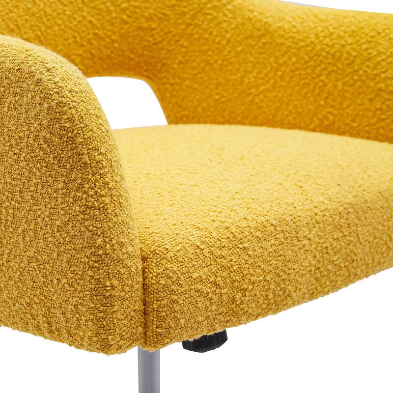 Boucle Upholstered Office/ Desk Chair - Swivel/ Adjustable Height