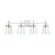 preview thumbnail 21 of 22, Jayne 4-light Bath/ Vanity Fixture w/ Clear Seeded Glass