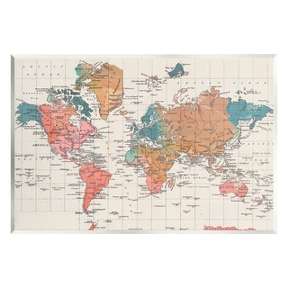 Stupell Detailed Boho World Map Wall Plaque, Design By Elizabeth Medley ...