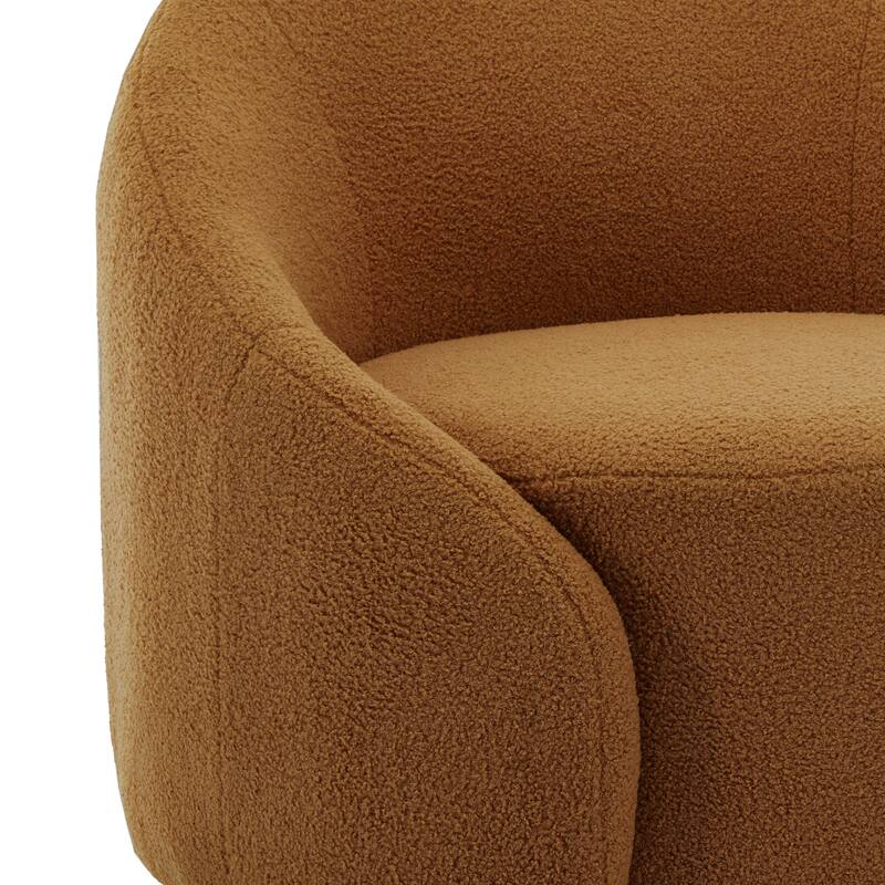 34" Wide 2 Set Velvet/ Boucle Barrel Swivel Chair