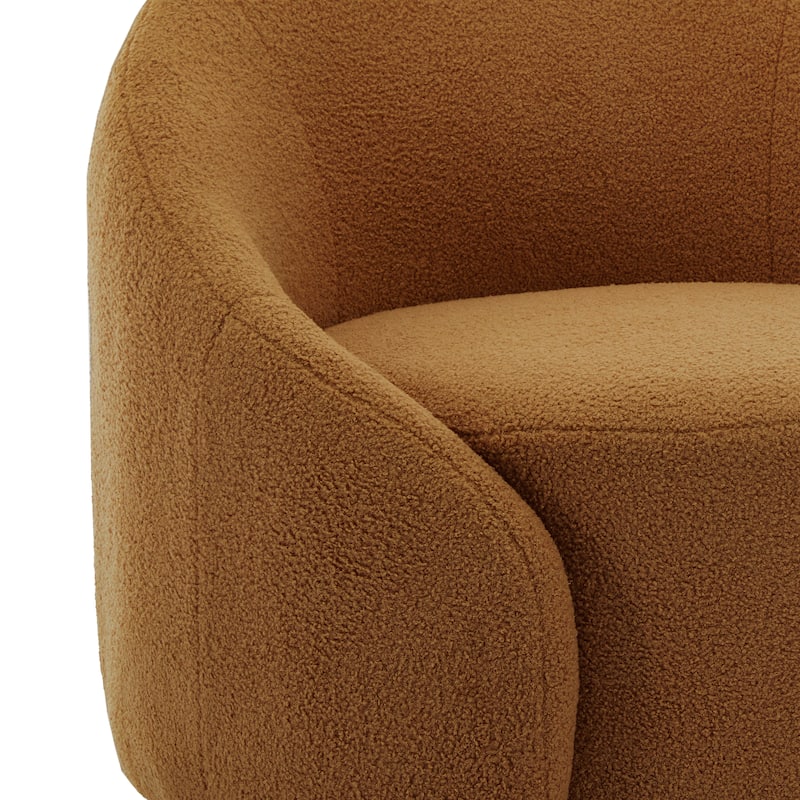 35" Wide Velvet/ Boucle Swivel Barrel Accent Chair