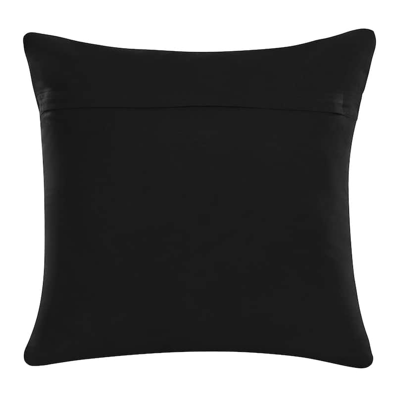 Sevita Handmade Black/White Animal Print Polyester Throw Pillow, 20" x 20"