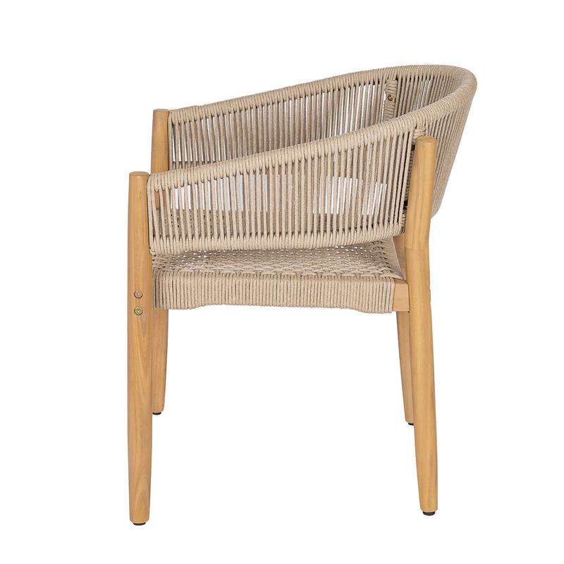 Christopher Knight Home - Verona Boho Solid Acacia Wood Rope Dining Chair Set