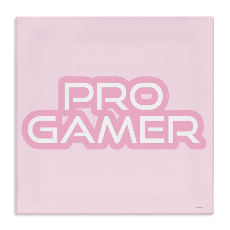 Stupell Pastel Pink Pro Gamer Canvas Wall Art Design By Yass Naffas Designs - 17 x 17