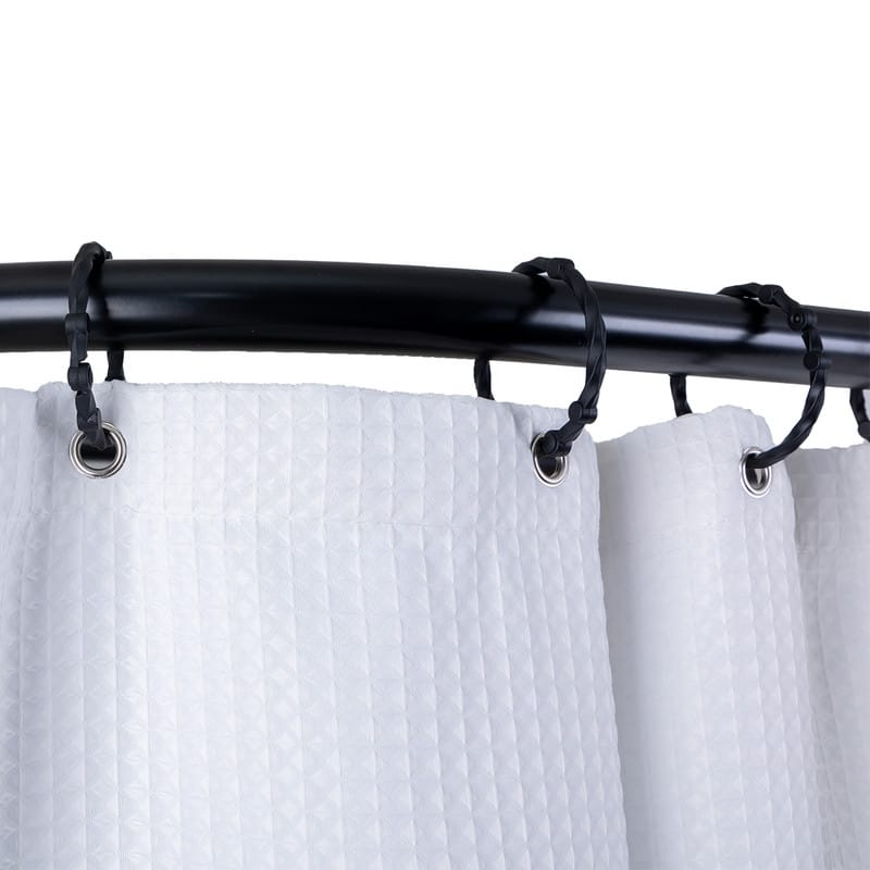 Utopia Alley Rustproof Aluminum D-shape Shower Curtain Rods 60 Inch Large Size by 25 Inch, with White Shower curtain 180x70 inch