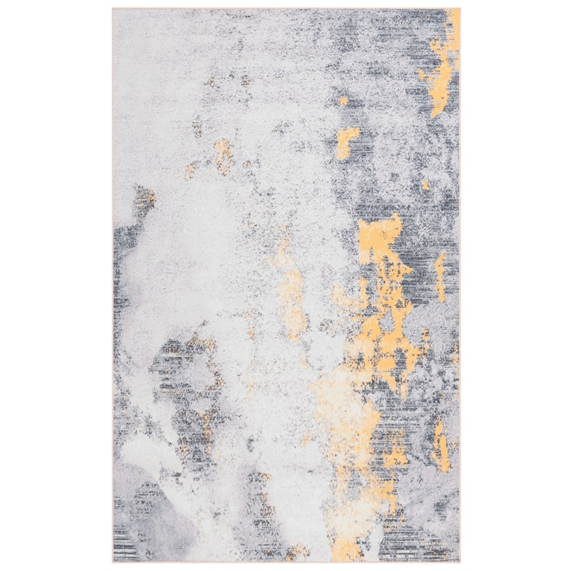 SAFAVIEH Malibu Idamae Contemporary Machine Washable Rug - 3' x 5' - Grey/Gold
