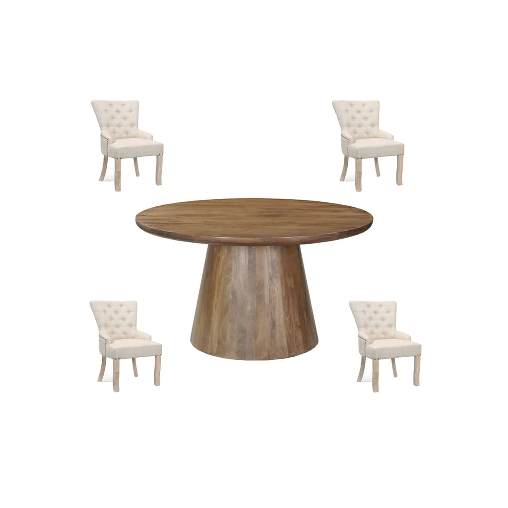 Ava 5-piece Solid Wood Dining Set