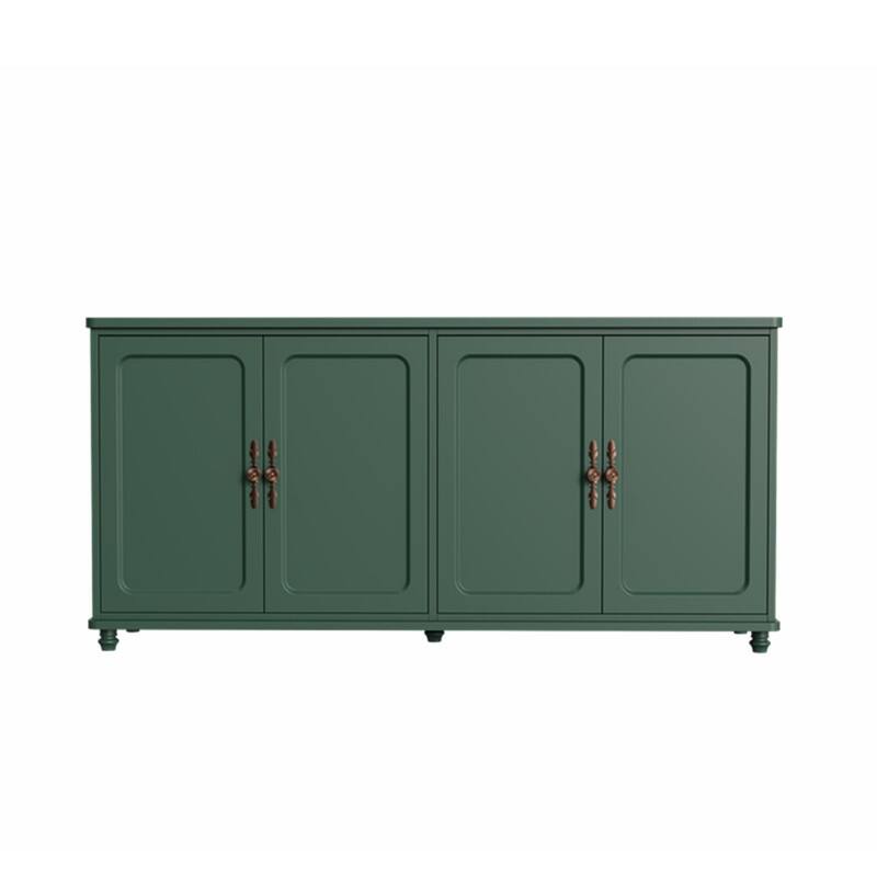 60"W Kitchen Buffet Sideboard Cabinet With Adjustable Shelves, 4 Doors Mid-Century Cupboard Set Of 2