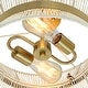 preview thumbnail 7 of 8, Bohemian Woven Rope Semi-Flush Mount Ceiling Light - D15"x H9.8" - 15 in. W