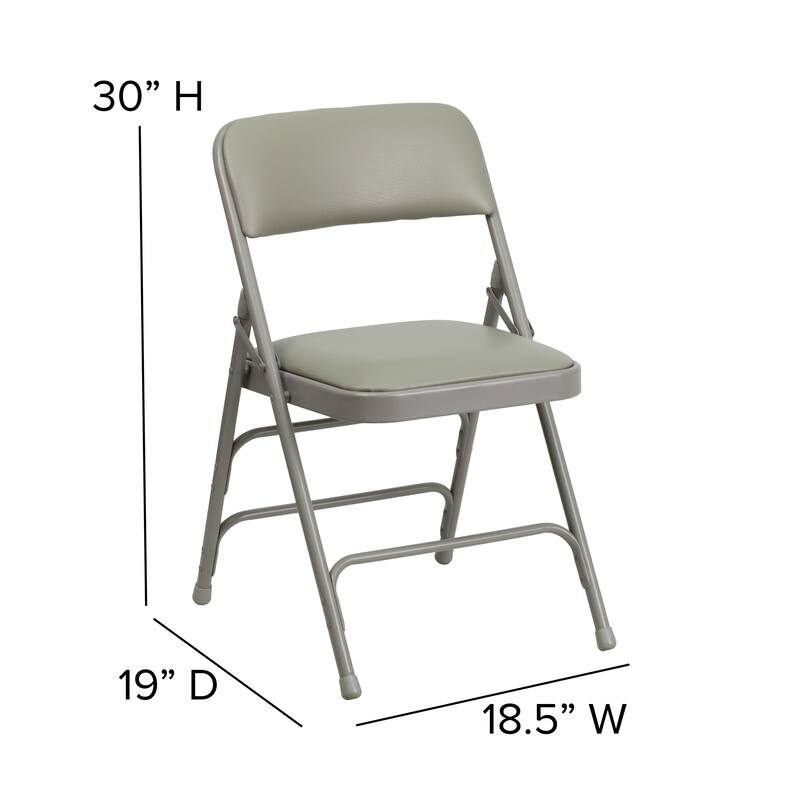 Set of 2 Metal Folding Chairs with Padded Seats
