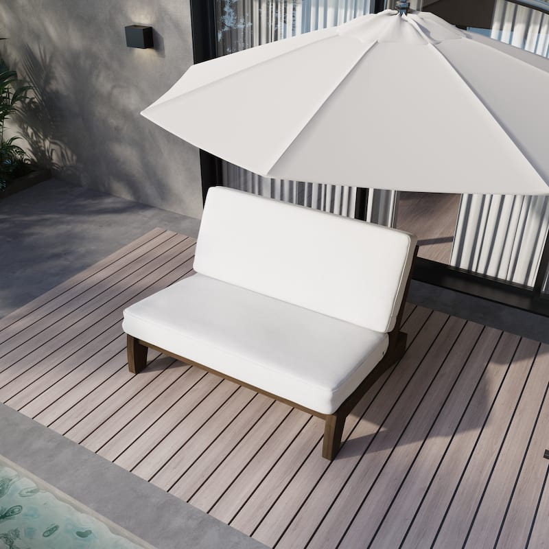 Sectional Wood Furniture 2 Seat Armless Patio Sofa
