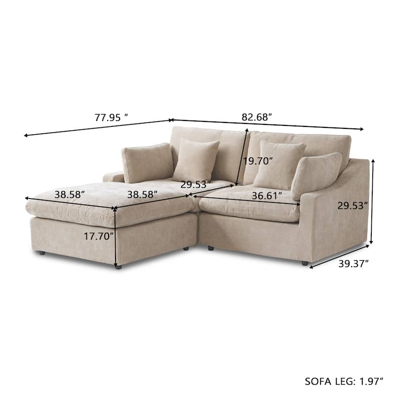 Cloud Modular Sectional Sofa, L Shaped Sectional Couches for Living Room, Office Apartment