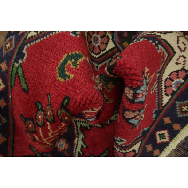 Hand Knotted Oriental 100% Wool Carpet Traditional Geometric Red Tabriz Area Rug - 4' 9'' X 3' 2''