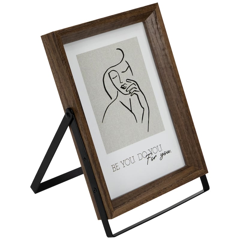 Wooden Photo Frames with Display Stand for 5" x 7" Photo - Dark Brown - Set of 2