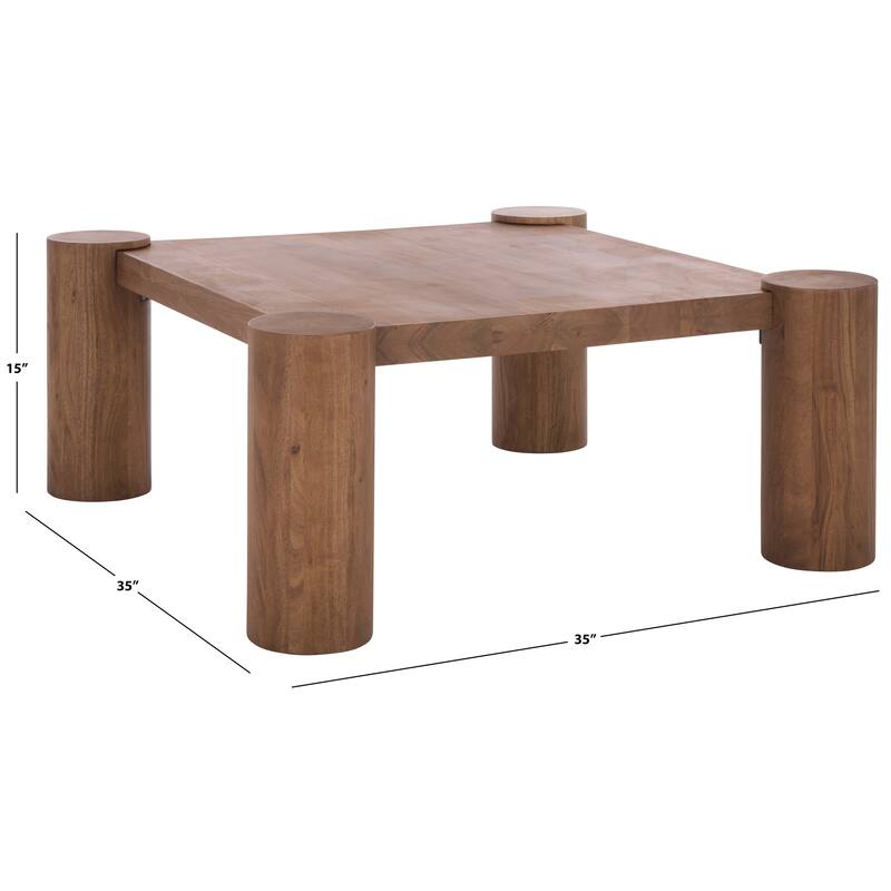 SAFAVIEH Couture Trescott Square Wood Coffee Table - 35"W x 35"D x 15"H