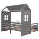 preview thumbnail 14 of 16, Dual Twin Size Platform Beds with Canopy Design and Underbed Storage Drawers