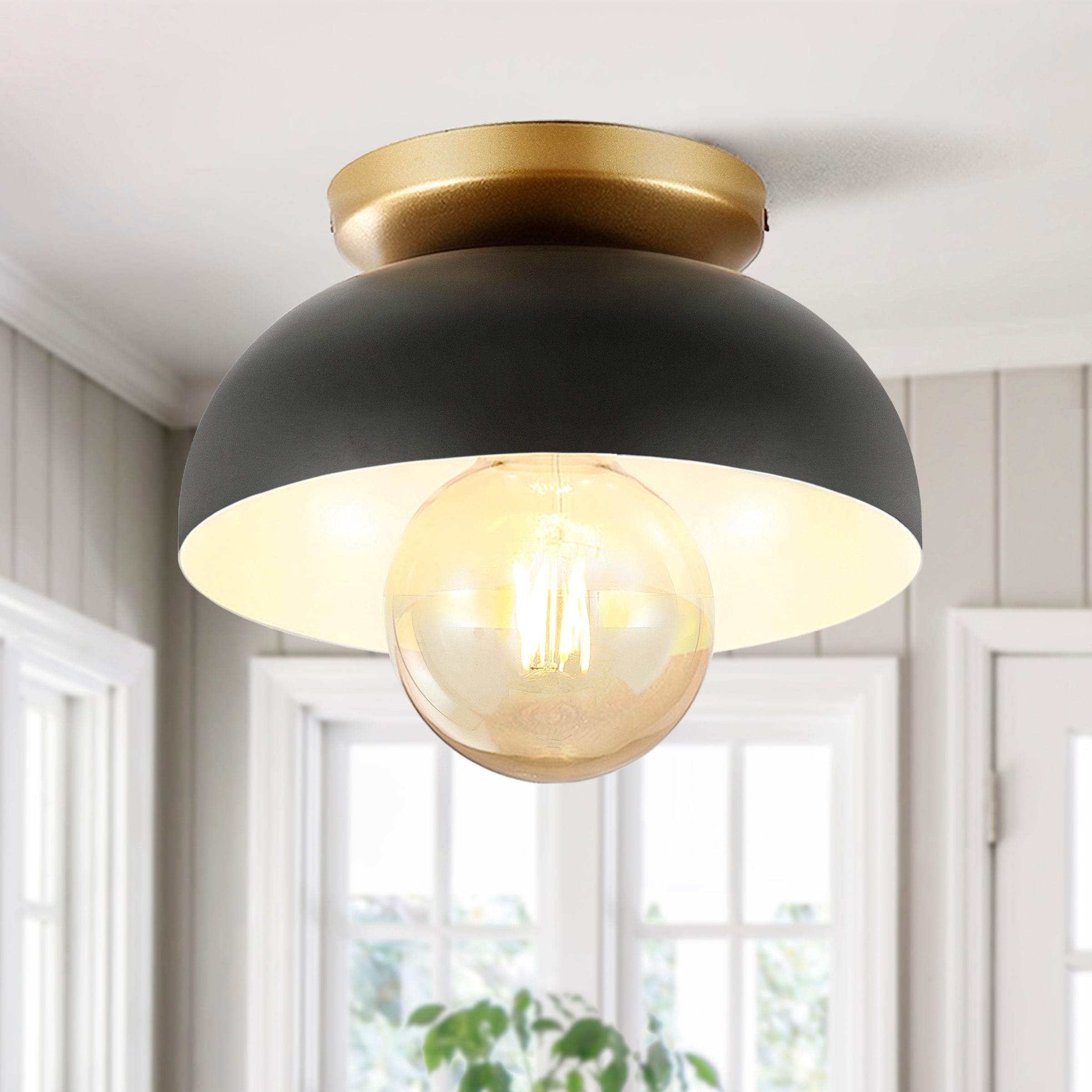 Rodanthe 8.5 1 Light Classic Industrial Iron LED Flush Mount by JONATHAN Y On Sale Bed Bath Beyond 36372746