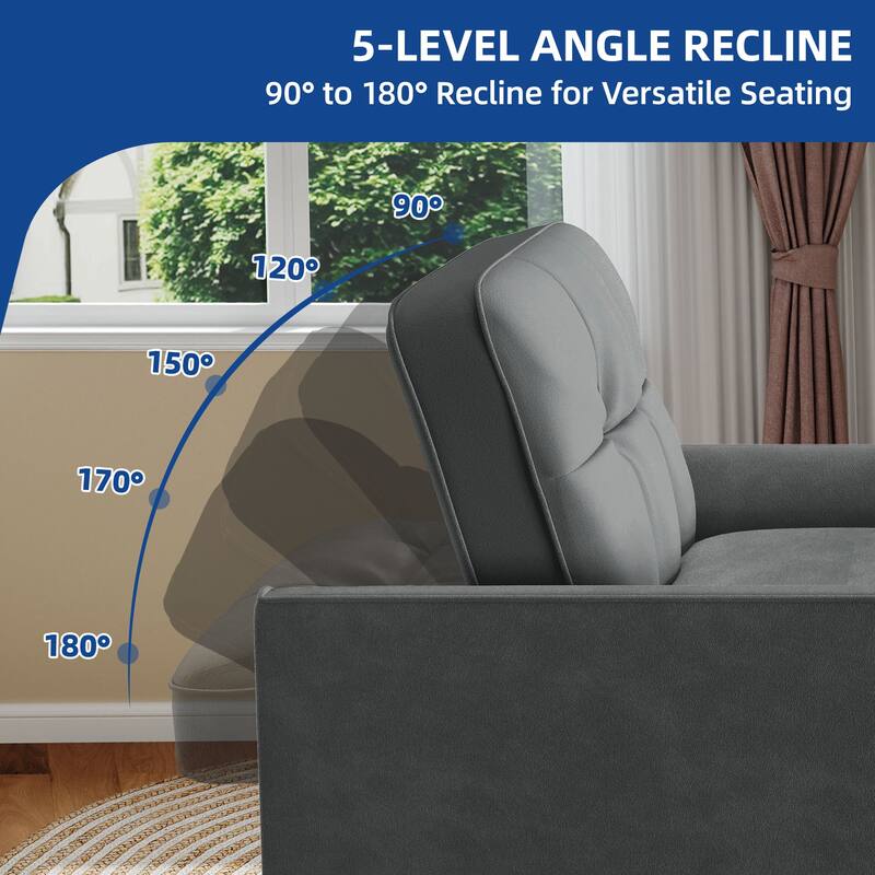 Moasis 3-in-1 Adjustable Sleeper Sofa Bed, Pull Out Chair Sofa for Living Room