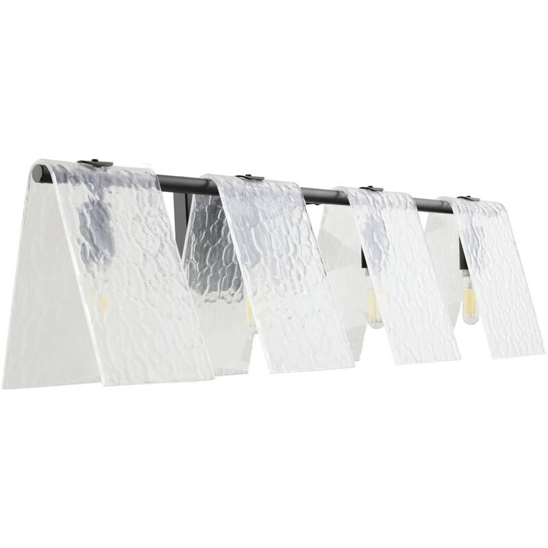 Livabliss Vitracis Modern Wall Sconce - 8"L x 28"W x 8"H - Black