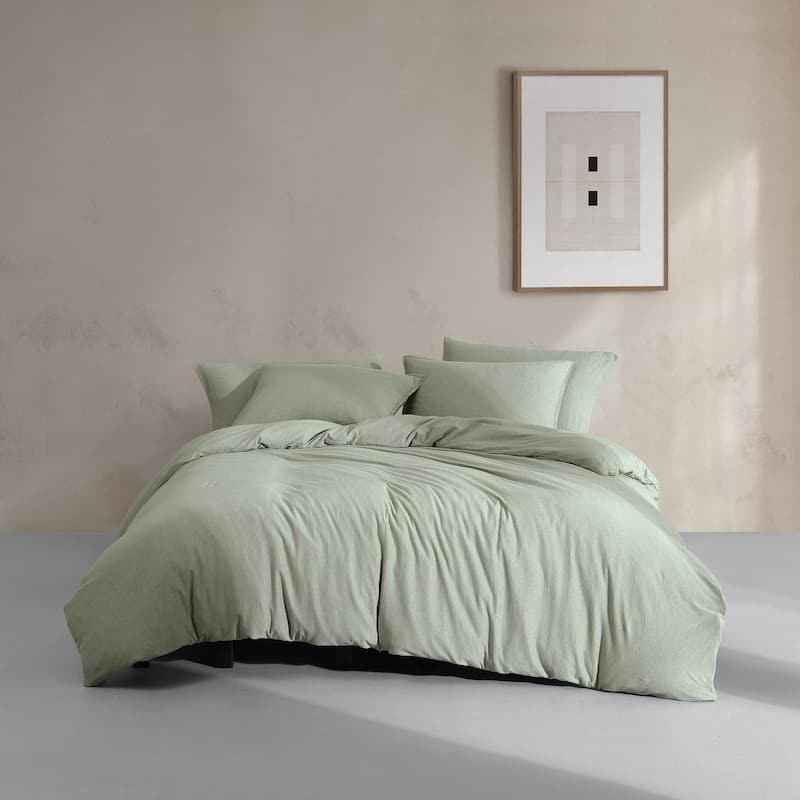 Calvin Klein Modern Cotton Jersey Duvet Cover Set - Green - Twin