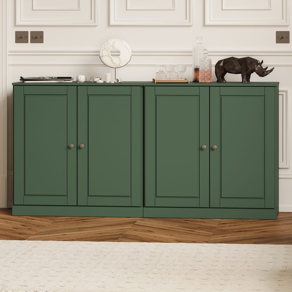 Palace Imports 100% Solid Wood 64" Sideboard with Solid Doors, 4-Drawers and Adjustable Shelves