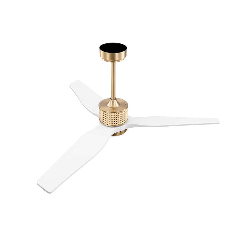 MLiAN 52 In. 3 Solid Wood Indoor Ceiling Fan with Light Kit - 52"