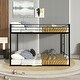preview thumbnail 2 of 10, Twin over Twin Size Steel Bunk Bed with Fence and Ladder for Kids, Boys and Girls