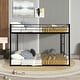 preview thumbnail 2 of 10, Twin over Twin Size Steel Bunk Bed with Fence