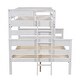 preview thumbnail 25 of 68, Wooden Bunk Bed with Ladder & Guardrails, Solid Wood Low Bunkbeds, can be Convertible into 2 Platform Bedframe