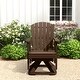 preview thumbnail 23 of 54, Set of 2 HDPE Adirondack Swivel Gliders, Outdoor Patio Chair Set