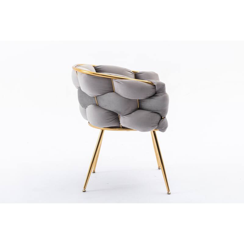 Luxury Modern Velvet Accent Chair Set of 2, Upholstered Single Sofa Chair with metal frame, Home Bedroom Dressing Chair