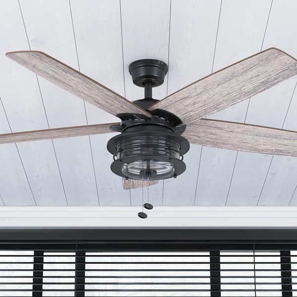 slide 2 of 10, 52" Honeywell Foxhaven Indoor/Outdoor Farmhouse Ceiling Fan, Matte Black