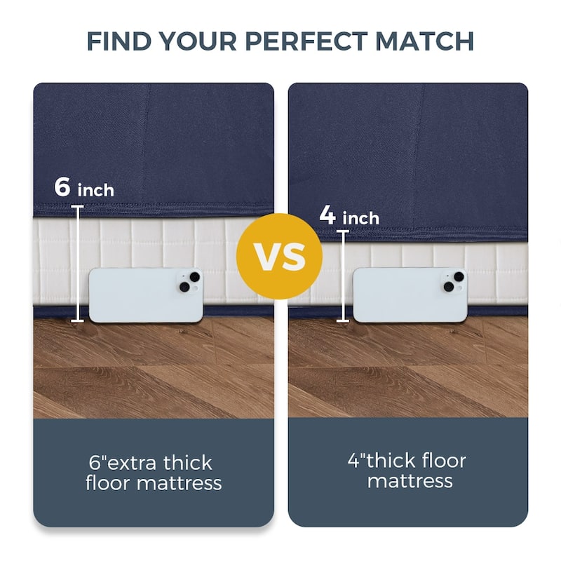 6-IN Thick Floor Futon Mattress,Topper Mattress Pad