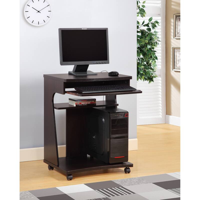 Utility cart Microwave cart Kitchen cart Computer cart one gliding shelf two shelves rounded corners mobile
