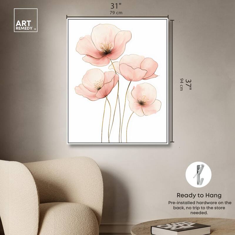 Pink Petal light Canvas by Art Remedy