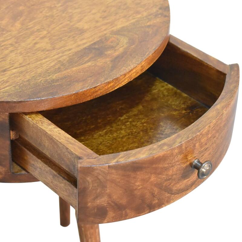 Artisan Furniture Solid Wood Chestnut Semi Circle Nightstand